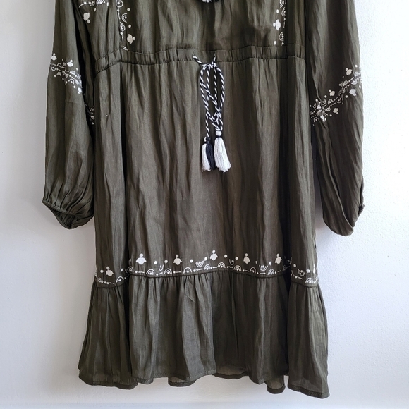 New Dolan Collection Elise Tasseled Green Dress Anthropologie NWT XXS - Picture 7 of 11
